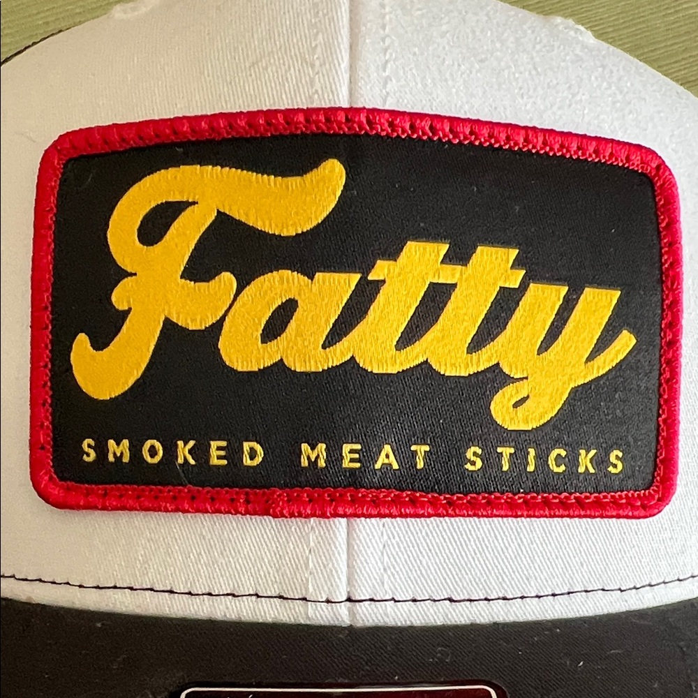 Fatty Smoked Meat Sticks Black and White Trucker Hat - Picture 3 of 5